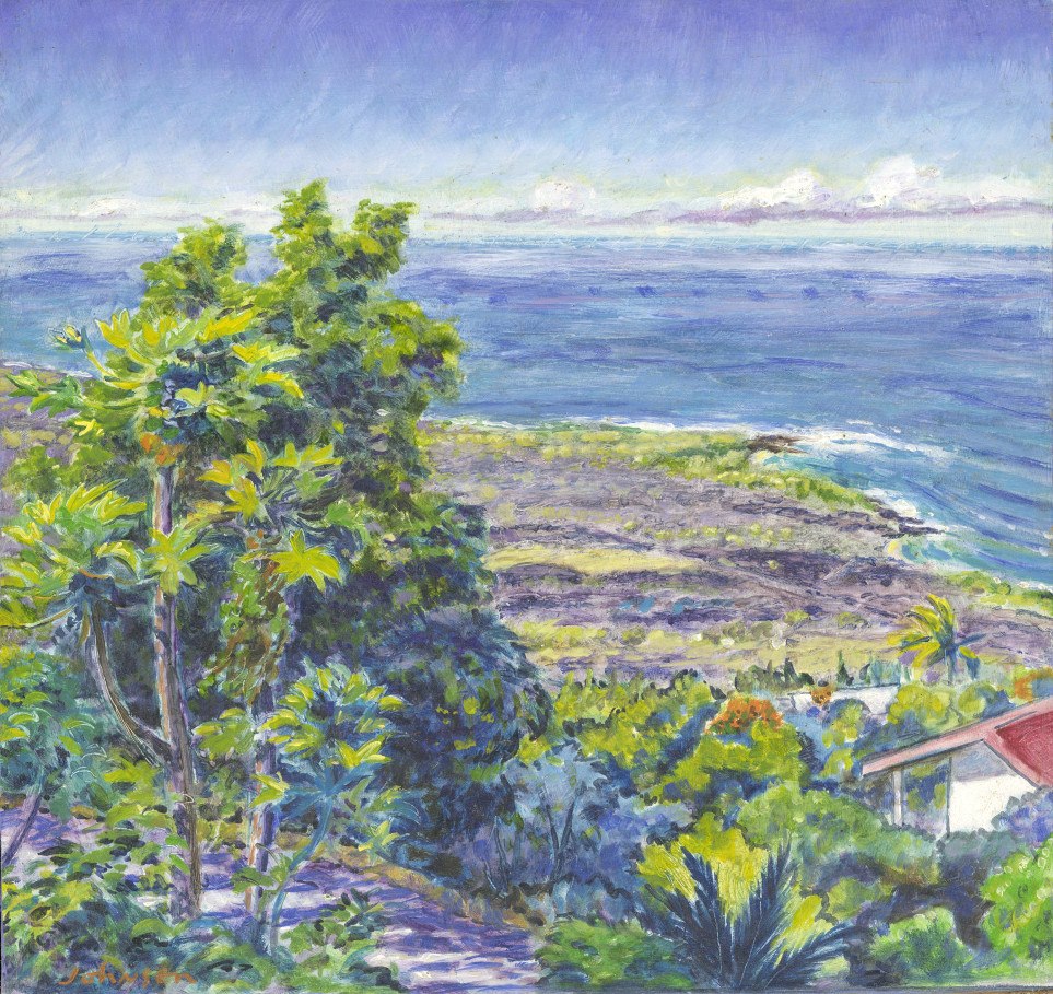 View over Honaunau from the Samurai House, South Kona, by Arthur Johnsen (1995)